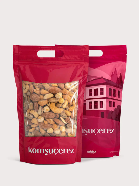 komşuçerez Double Lüks Karışık Paket Kaju Badem Antep Fıstığı Fındık